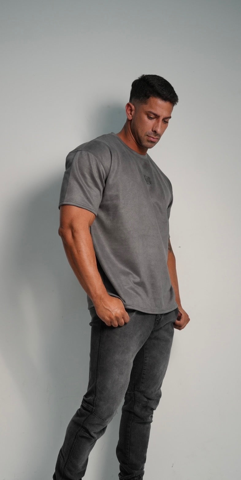 Gray Embroidered Tees