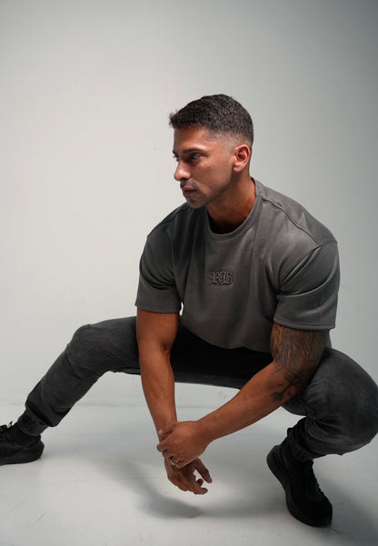 Gray Embroidered Tees