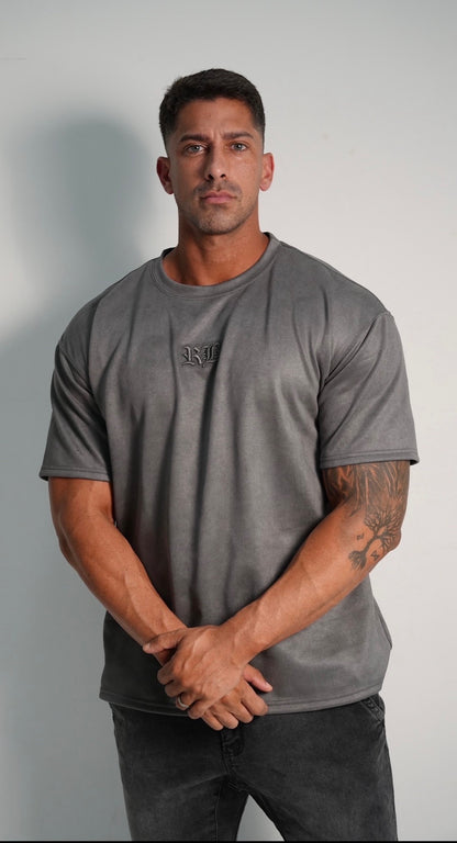 Gray Embroidered Tees