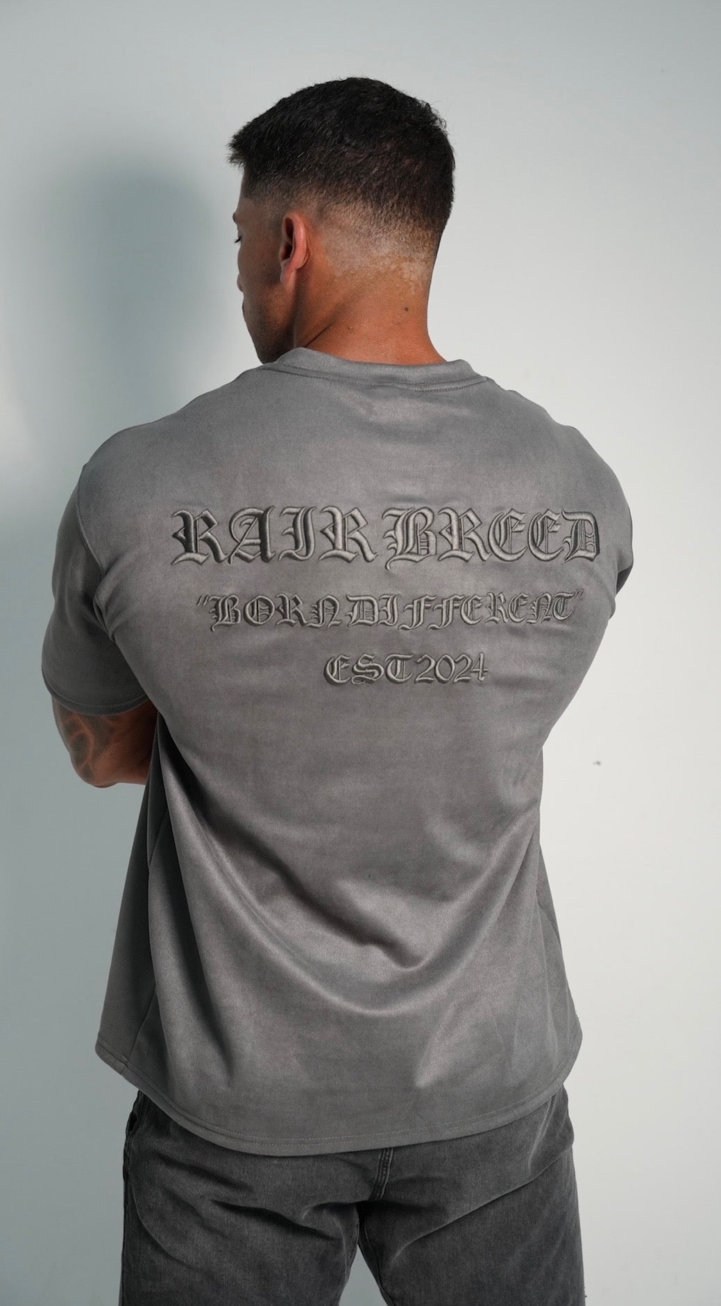 Gray Embroidered Tees