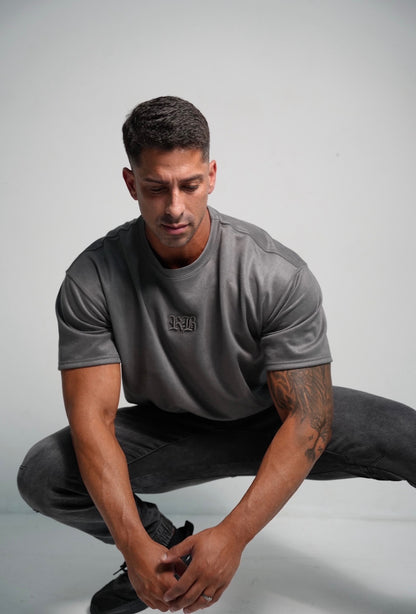 Gray Embroidered Tees