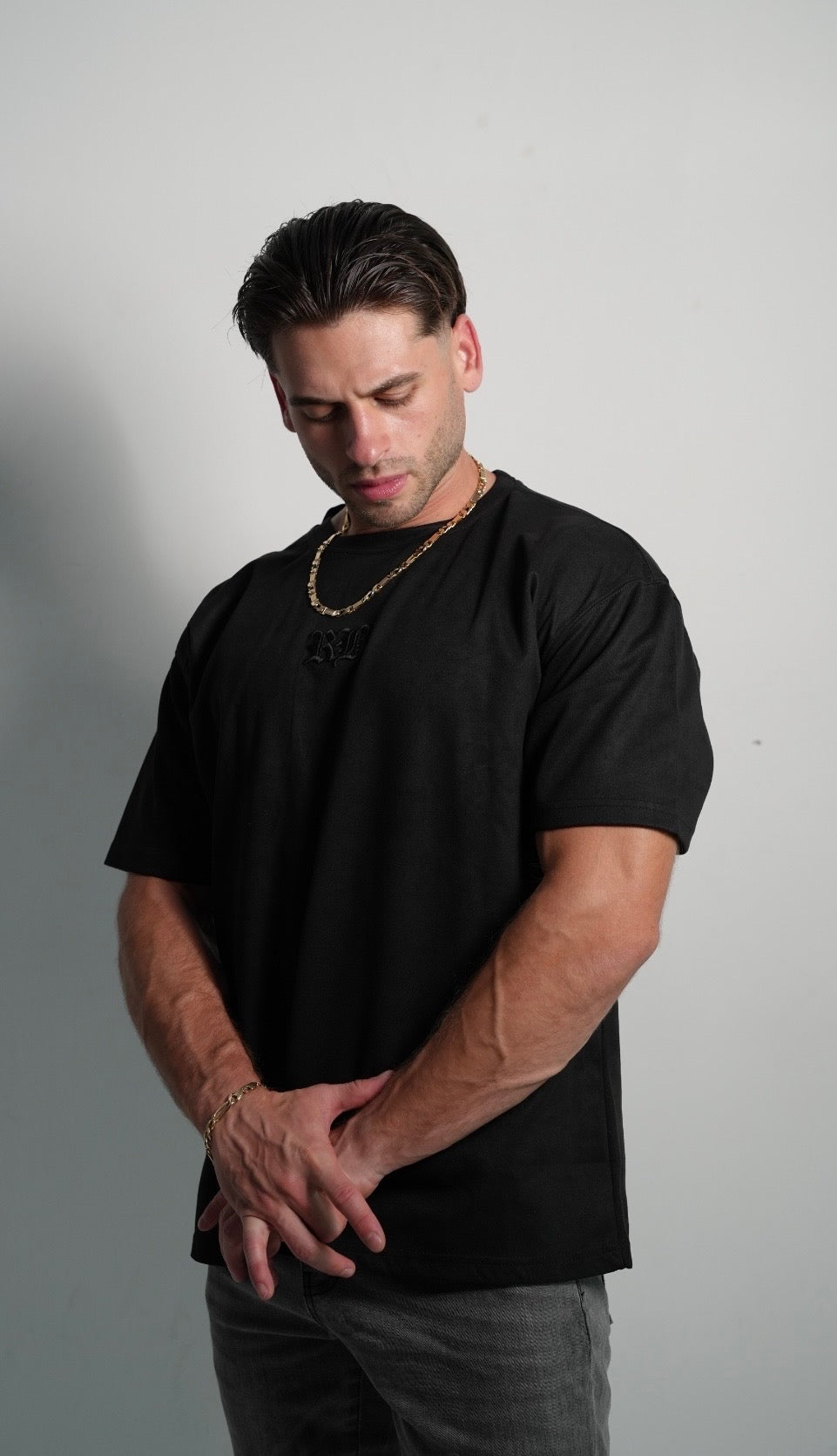 Black Embroidered Tees